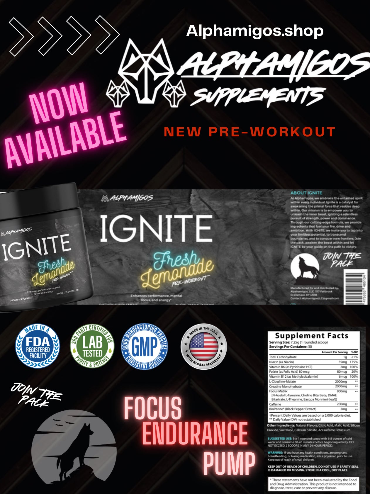 Ignite Pre workout (Fresh Lemonade)